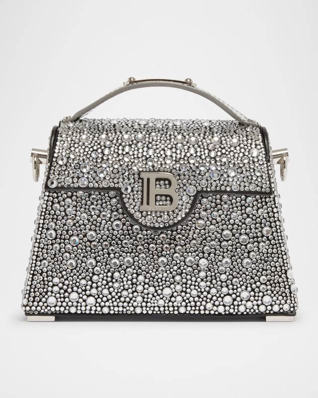 B Buzz Dynasty Small Top-Handle Bag in Strass Suede and Leather